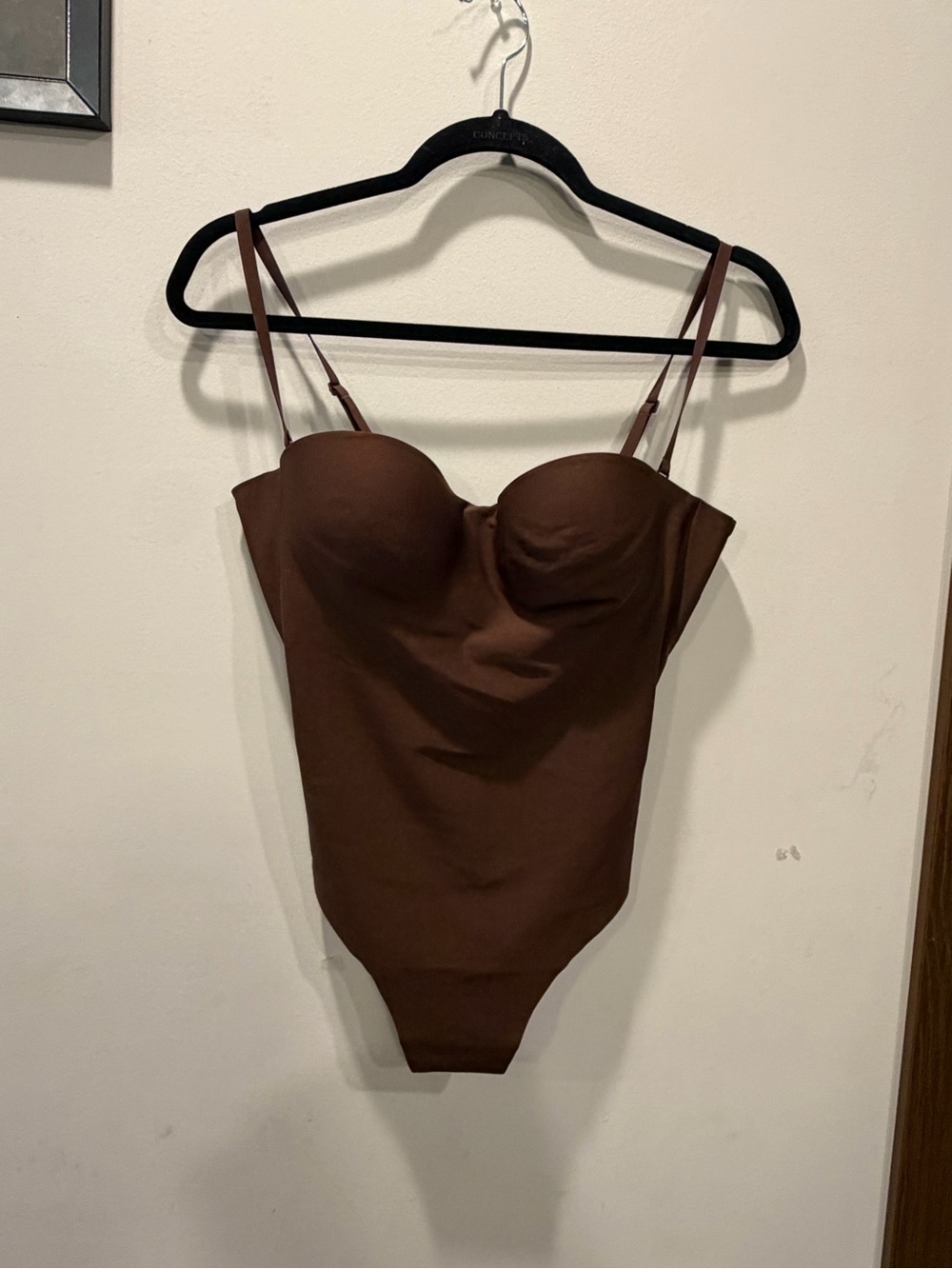 SKIMS Chocolate Brown Strap Bodysuit